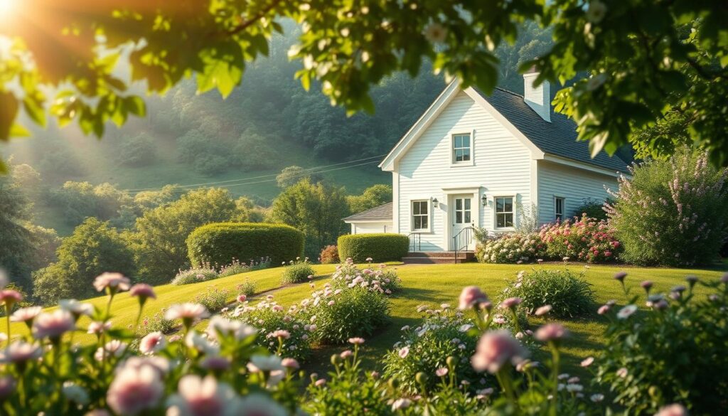 Casa branca simbolizando pureza e renovação